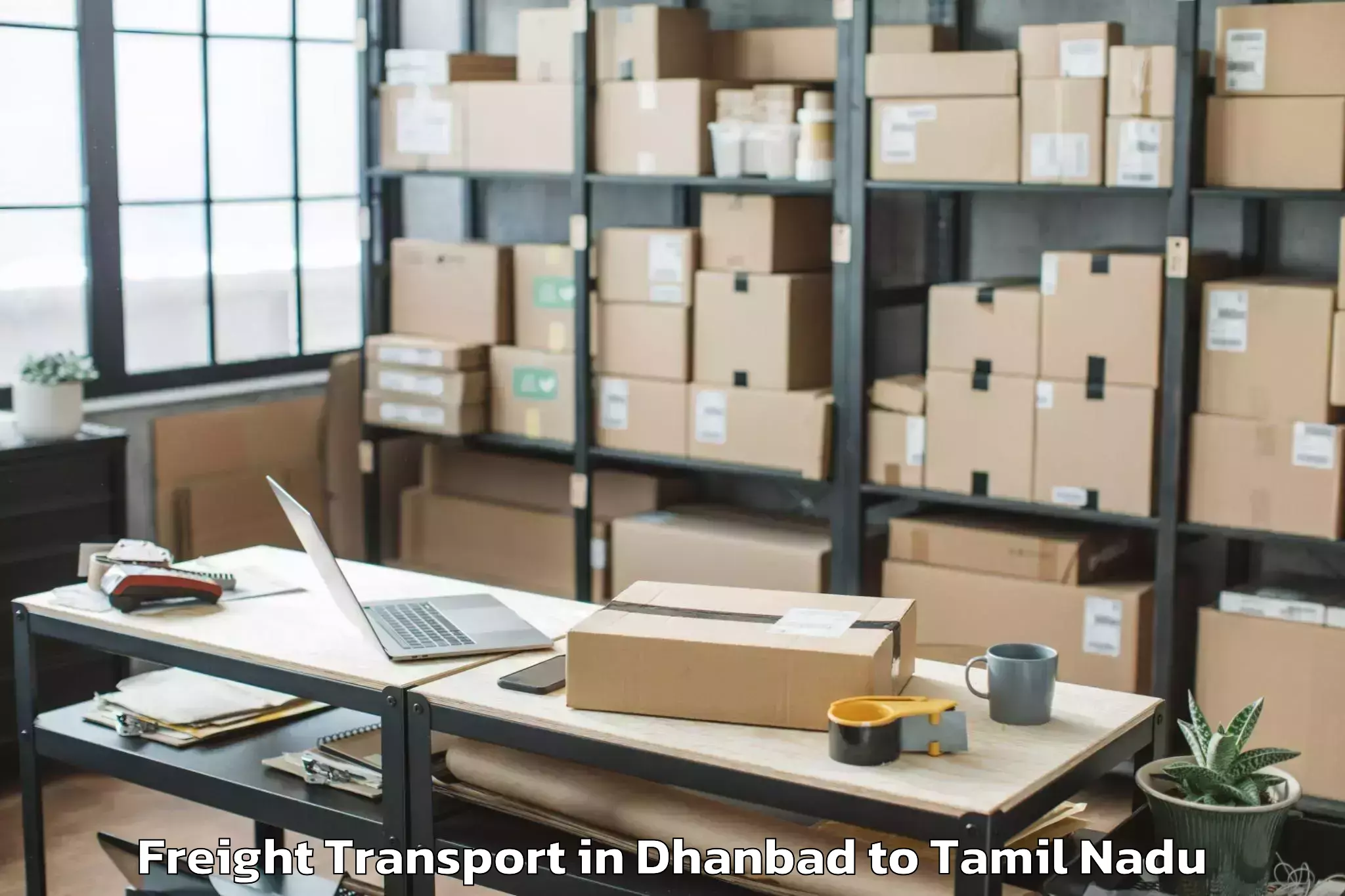 Dhanbad to Periyar Maniammai Institute Of Freight Transport Booking